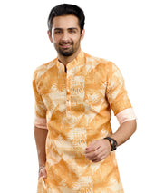 Attarctive golden printed festive kurta