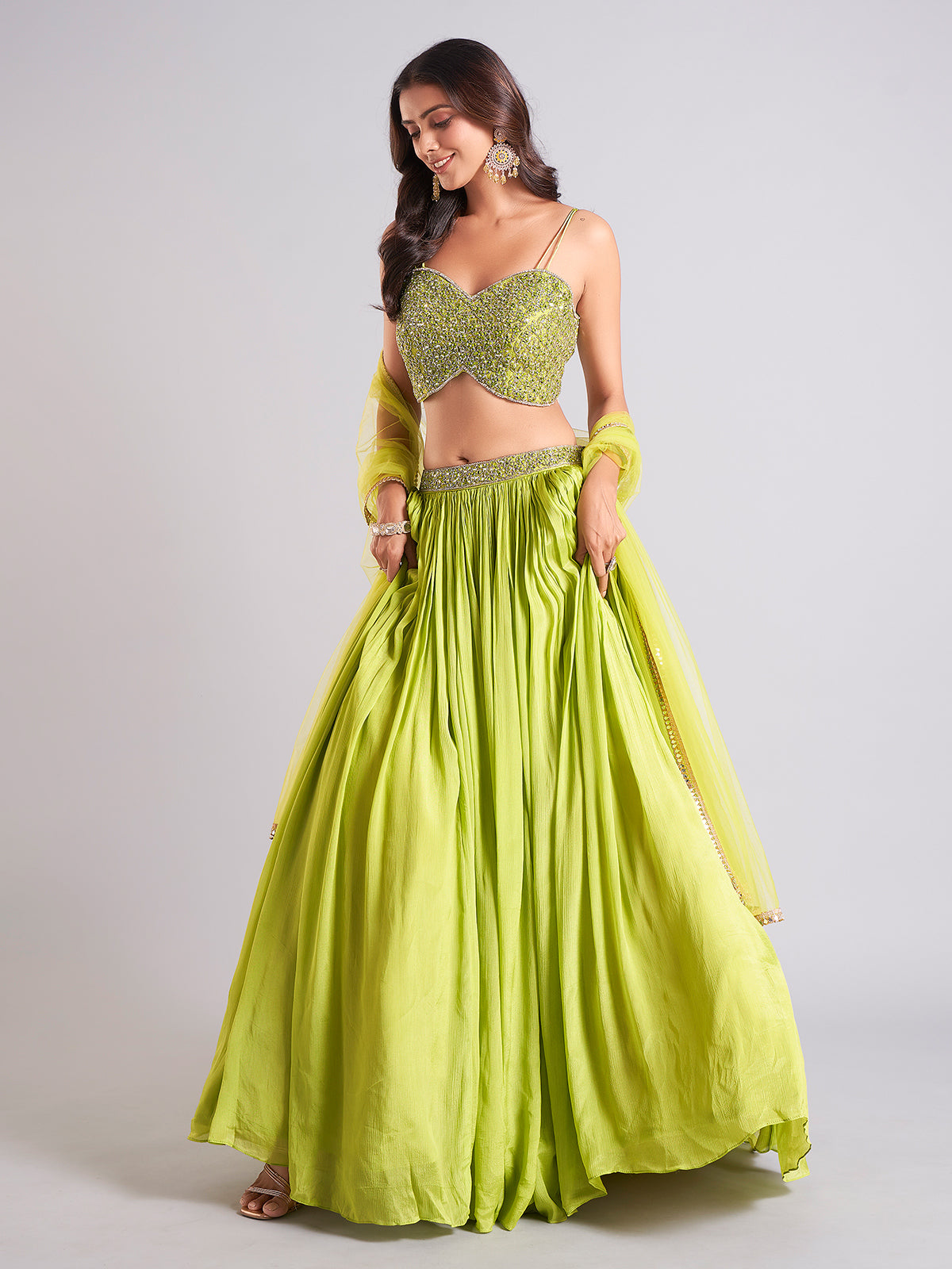 Awesome light green lehenga choli