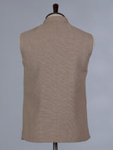 Beige plain cotton silk waistcoat