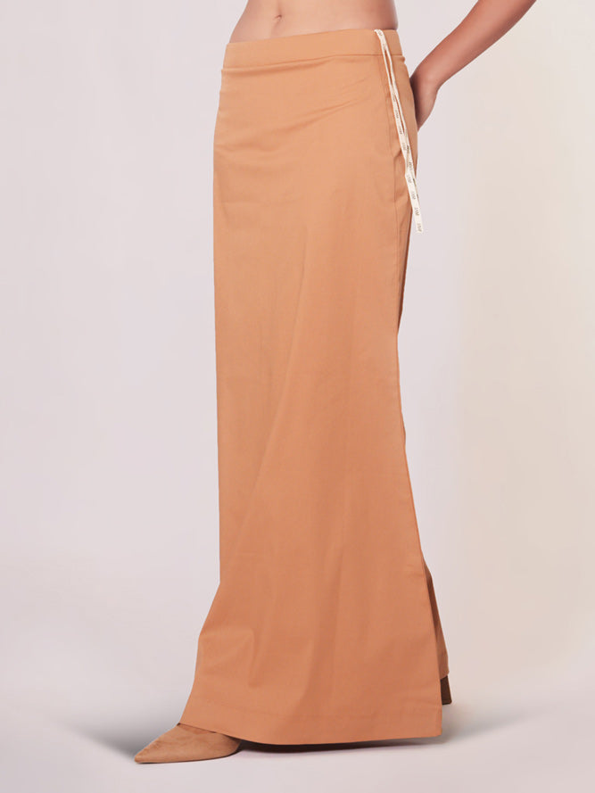 Beige plain lycra cotton petticoat