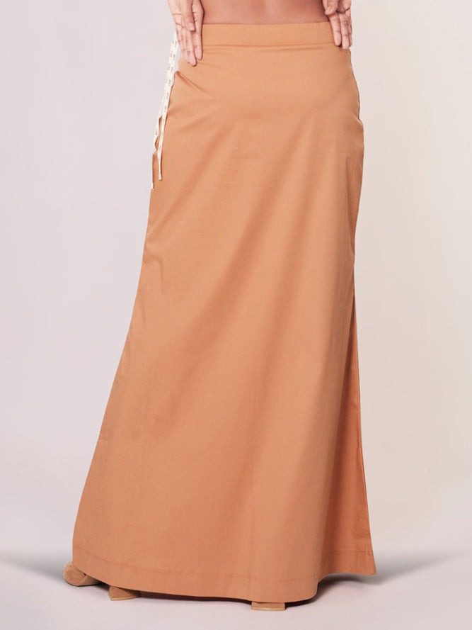 Beige plain lycra cotton petticoat