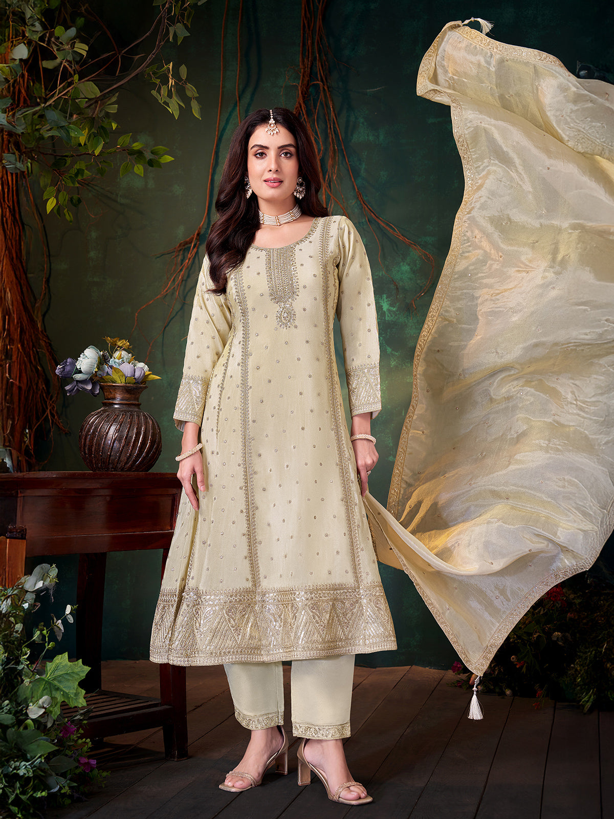 beige pakistani dress silk pant salwar suit with diamonds – G3+Fashion BN1680 Detailing Size:16 1/2 x 36 Burgundy Beaded Off Shoulder 48L