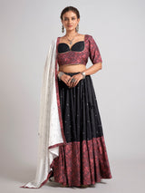 Black aabla and gota silk chaniya choli for navratri
