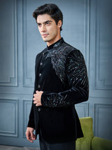Black designer jodhpuri suit for special occasion