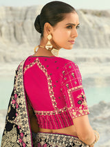 Black dola viscose saree embellished with zari