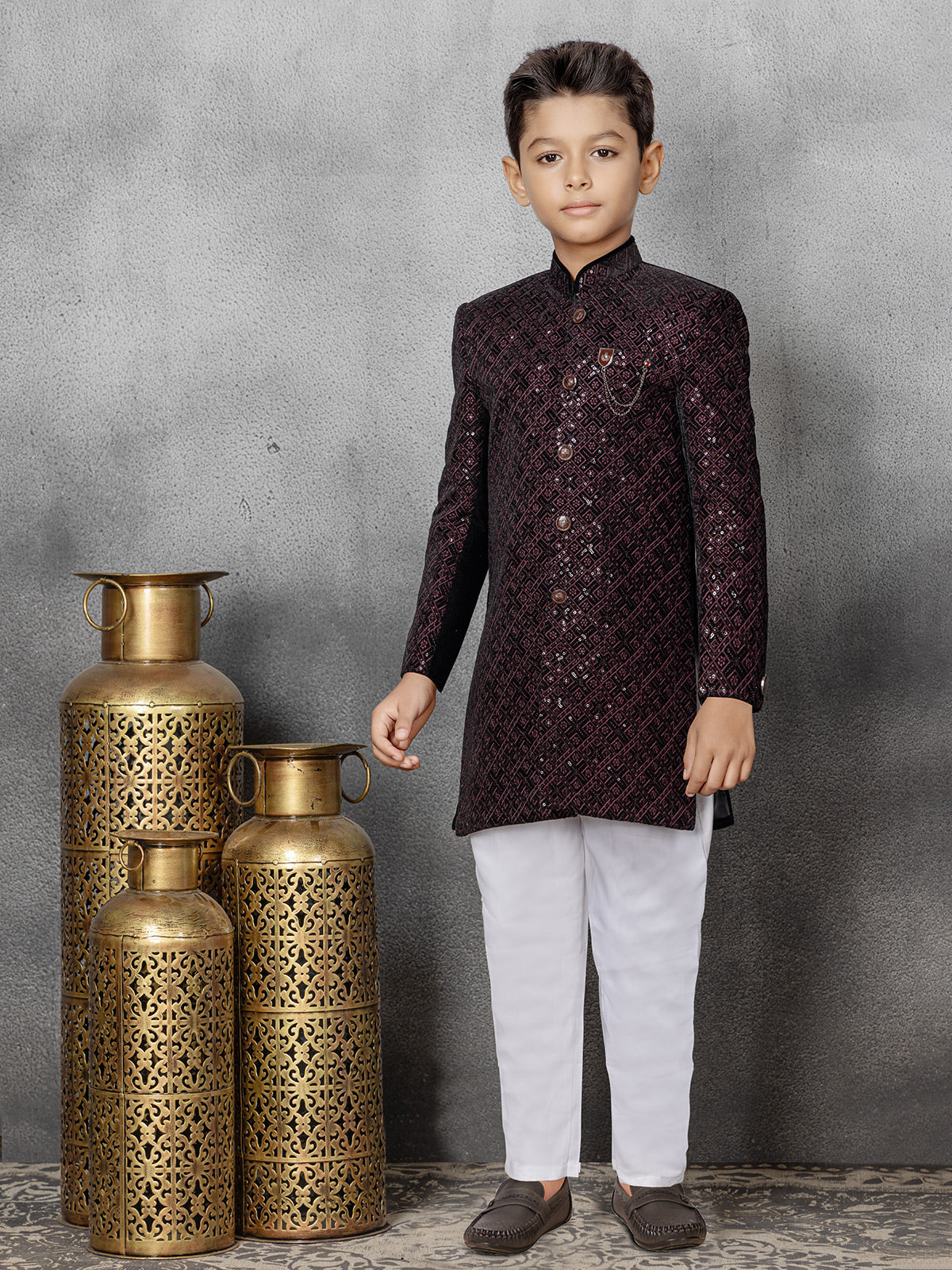 Black embroidery indowetsern in velvet