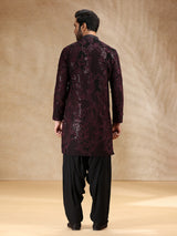 Black georgette men festive kurta salwar suit