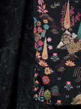 Black jacket style salwar suit with palazzo