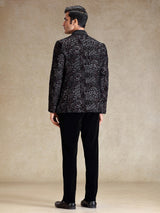 Black jodhpuri suit in multi color embroidery