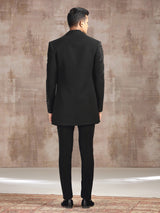 Black terry rayon indo western with beads and stone work