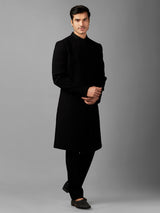 Black terry rayon texture indowestern