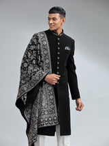 Classic black terry rayon sherwani