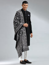 Classic black terry rayon sherwani