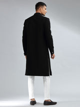 Classic black terry rayon sherwani