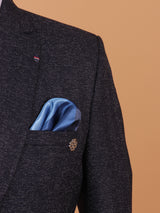 Classic black textured cotton blazer for men