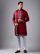 Classic maroon silk kurta suit