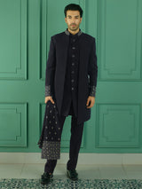 Classic navy terry rayon indowestern