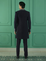 Classic navy terry rayon indowestern
