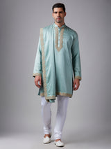 Classic sea green silk kurta suit