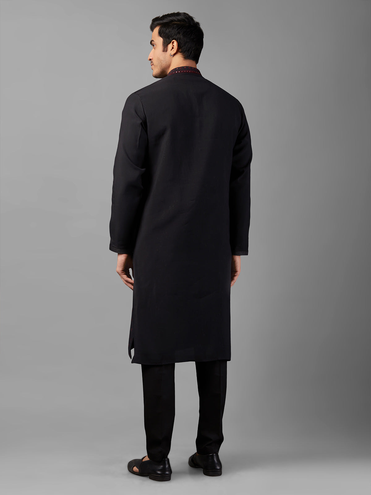 Classic silk black kurta suit