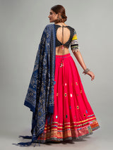 Classy magenta cotton silk chaniya choli