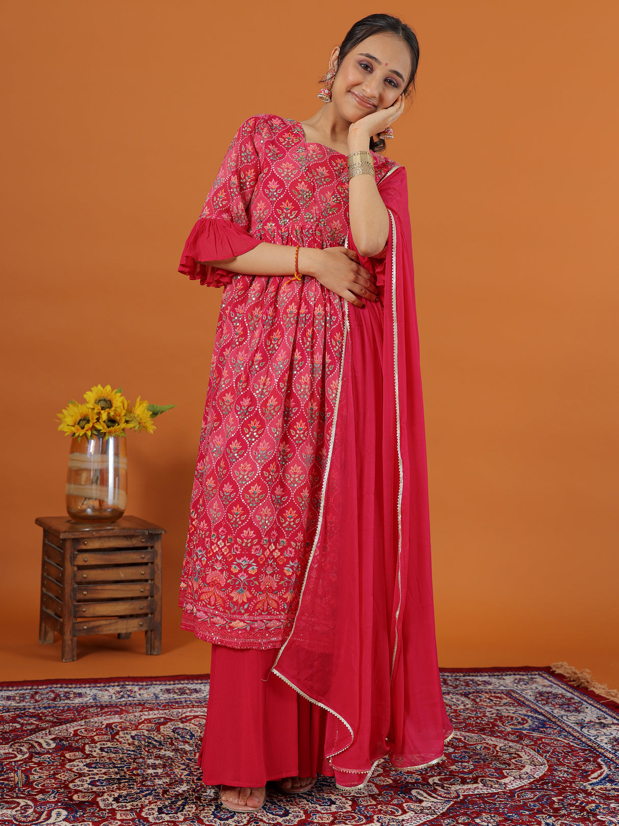 Classy rani color georgette palazzo set