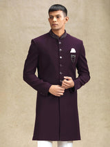 Classy wine terry rayon simple indo western