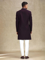 Classy wine terry rayon simple indo western