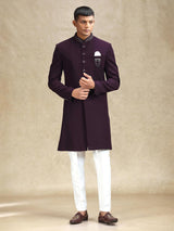 Classy wine terry rayon simple indo western