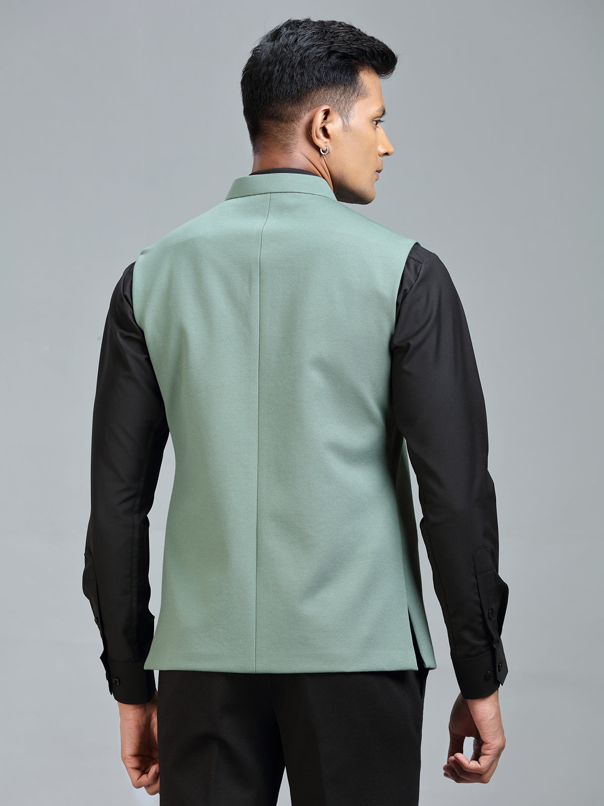 Cool and stylish pista green waistcoat for men