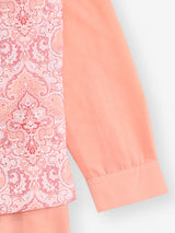 Cotton silk peach waistcoat set