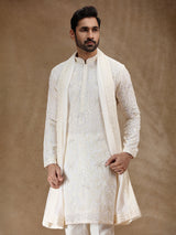 Cream georgette kurta suit for festival