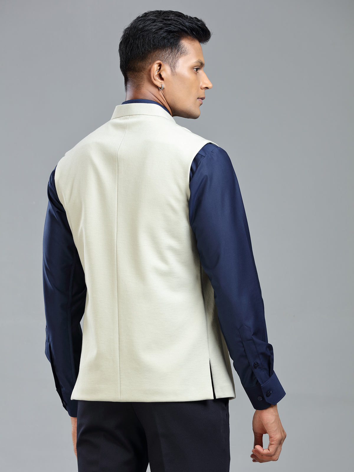 cream luxurious waistcoat for festive look