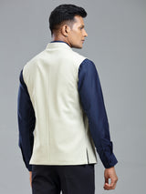 cream luxurious waistcoat for festive look