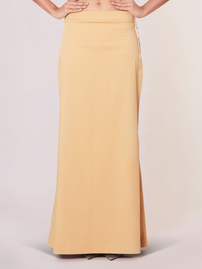 Cream plain lycra cotton petticoat