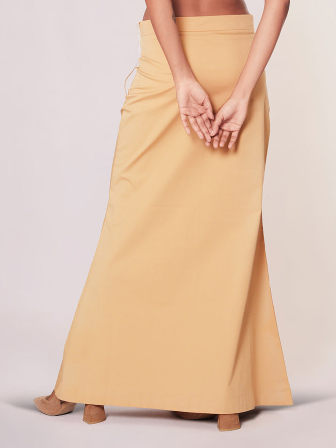 Cream plain lycra cotton petticoat
