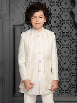 Cream shining indo western for boys