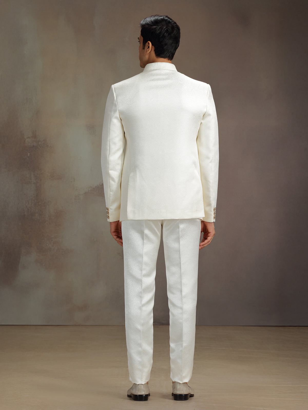 Cream silk premium jodhpuri suit