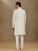 Cream terry rayon indo western with dupatta