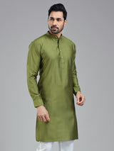 Dark olive simple kurta for festive wear
