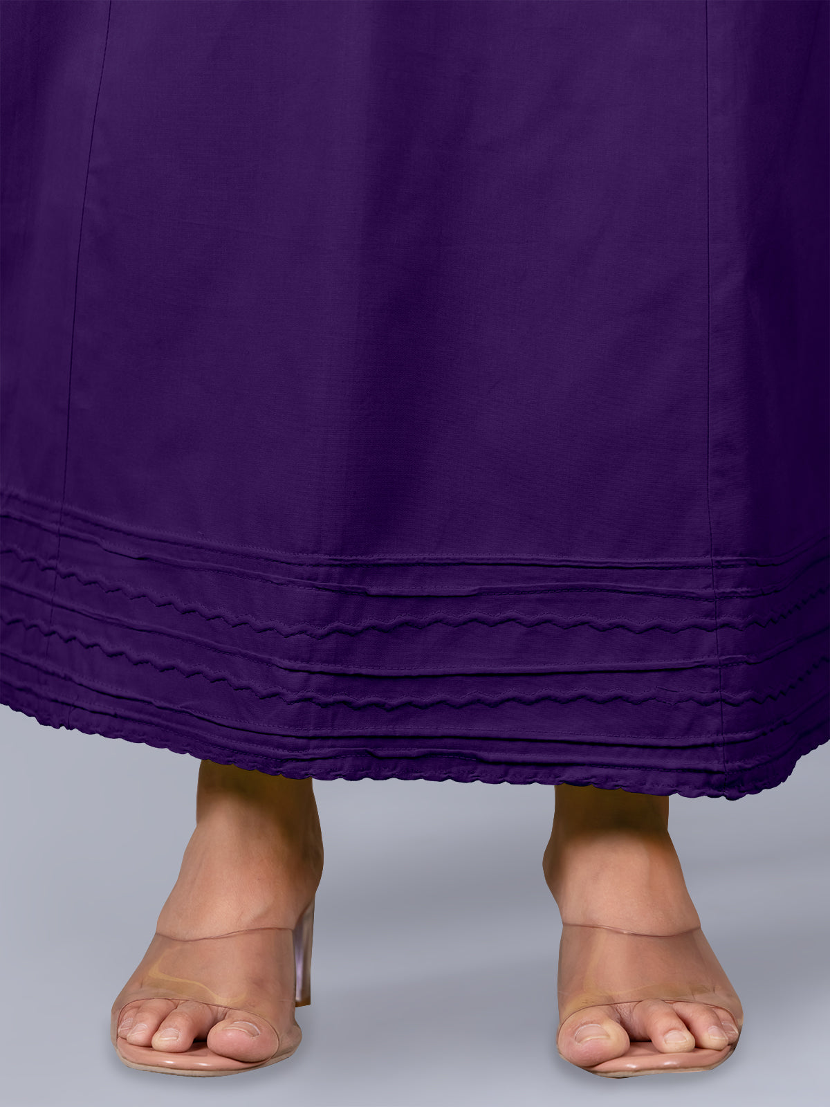 Dark purple cotton saree petticot