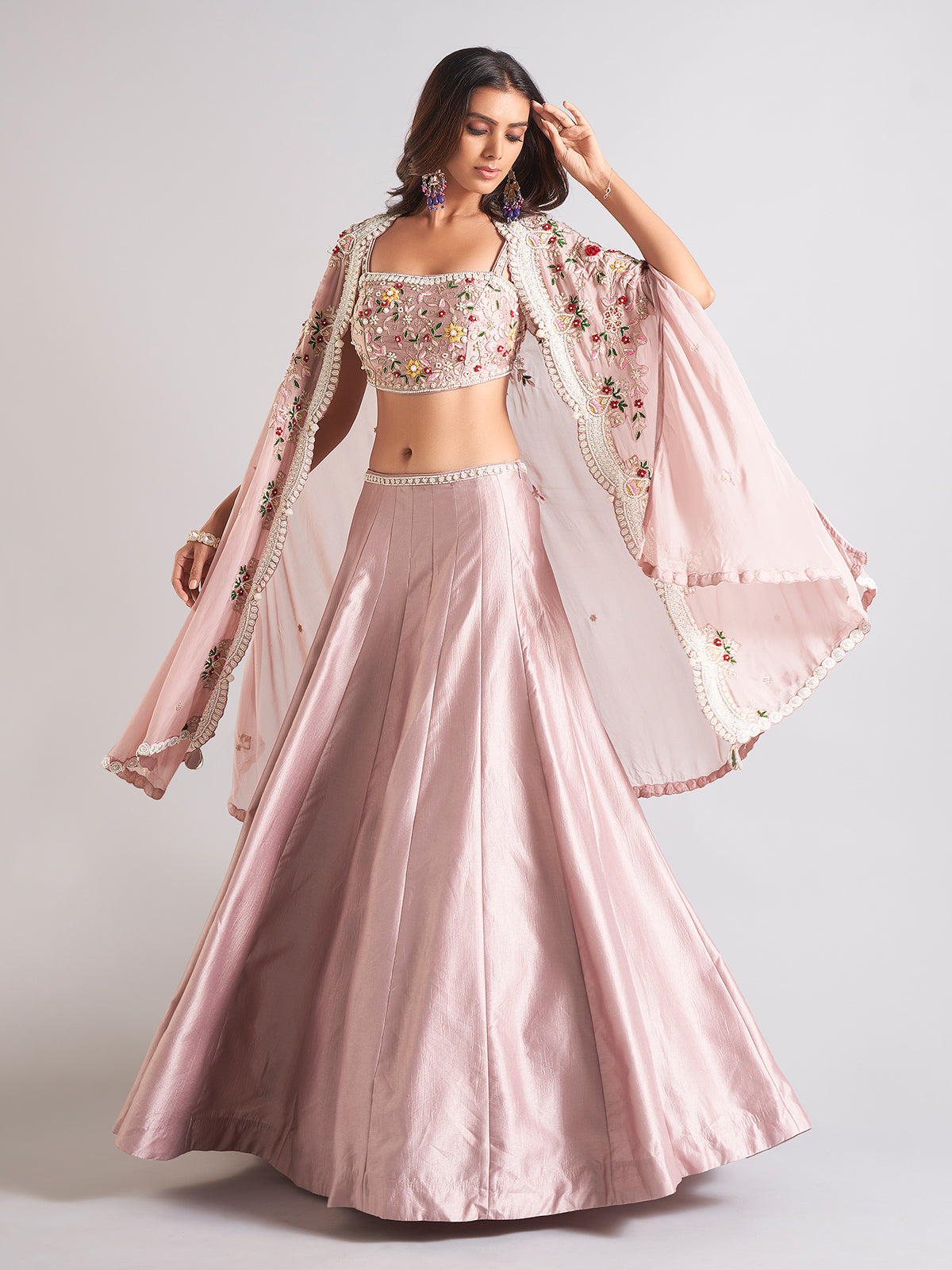 Delightful light purple silk lehenga choli