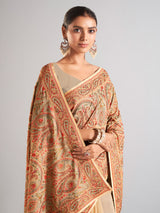 Elegant beige georgette saree