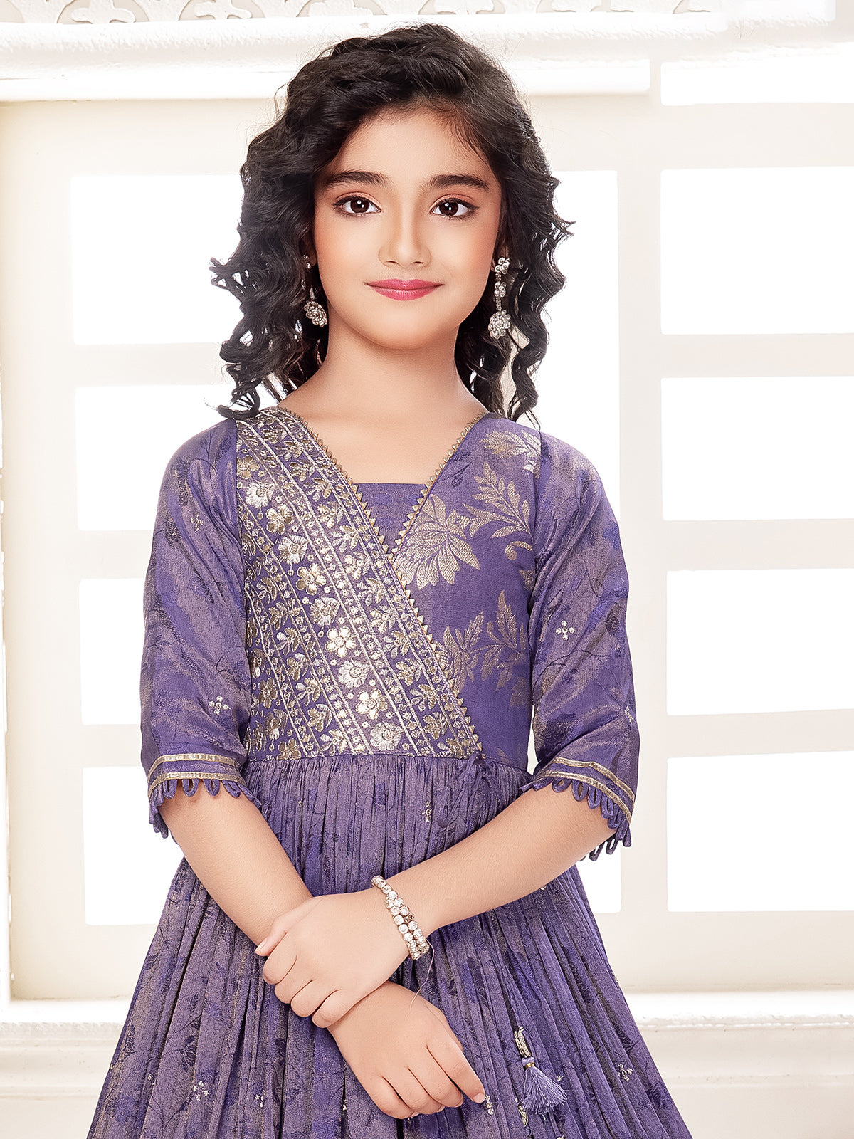 Elegant purple silk gown