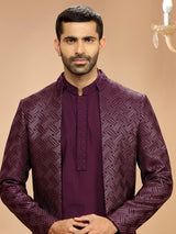 Elegant purple silk indowestern