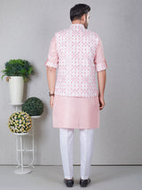 Elegant silk light pink waistcoat set