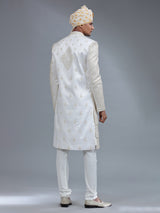 Elegant white jacket style sherwani