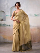 Green tissue silk saree sophistication