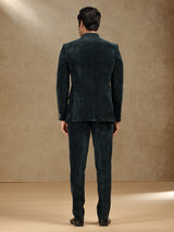 Green velvet jodhpuri suit for mens
