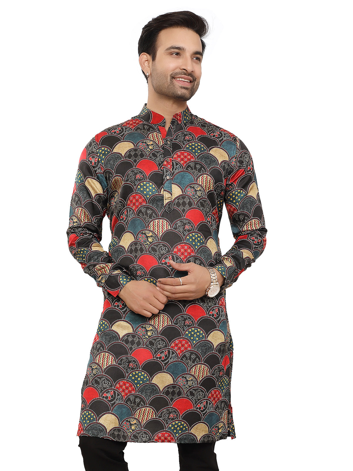 Grey festive wear mens kurta